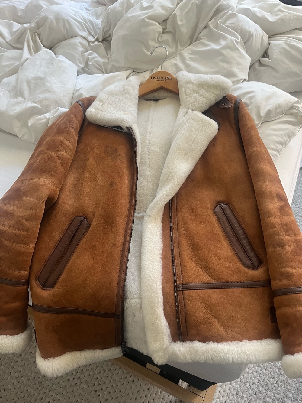 Men’s overland Jason sheepskin b-3 bomber jacket